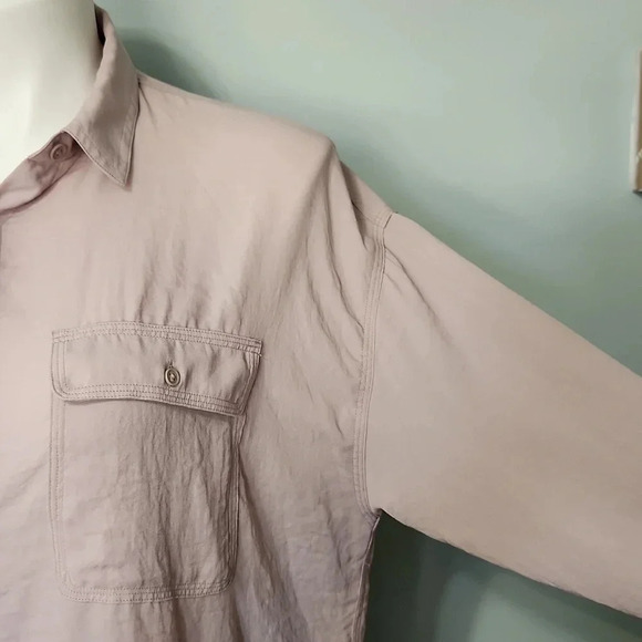 Uniqlo taupe button down top - Picture 8 of 14